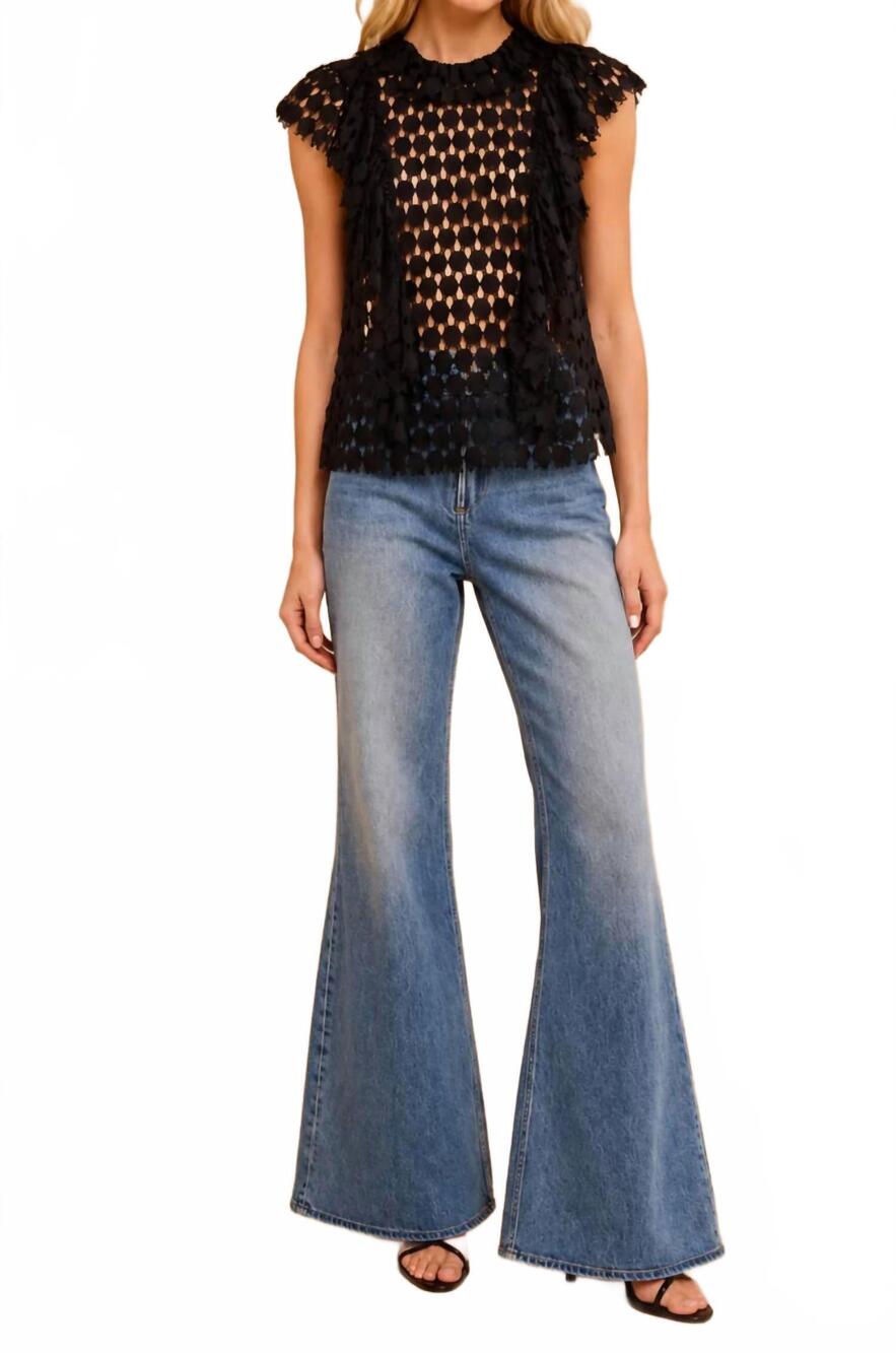NEW ULLA JOHNSON daevy lace top in noir